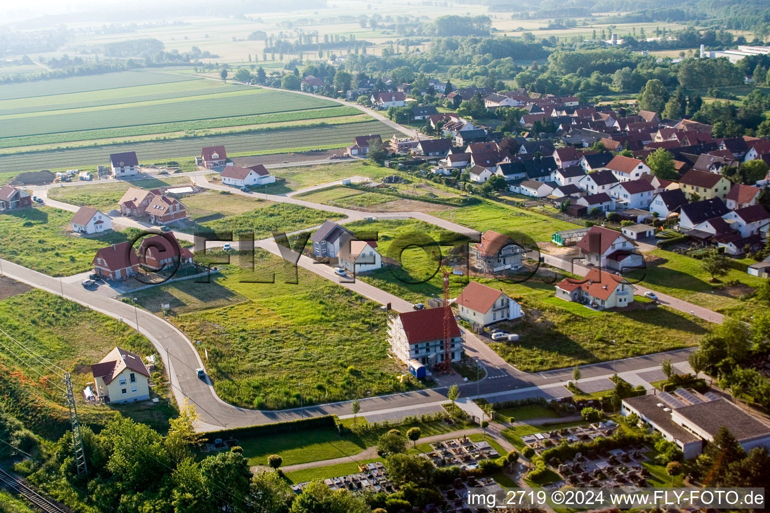 New development area in the NE in the district Schaidt in Wörth am Rhein in the state Rhineland-Palatinate, Germany