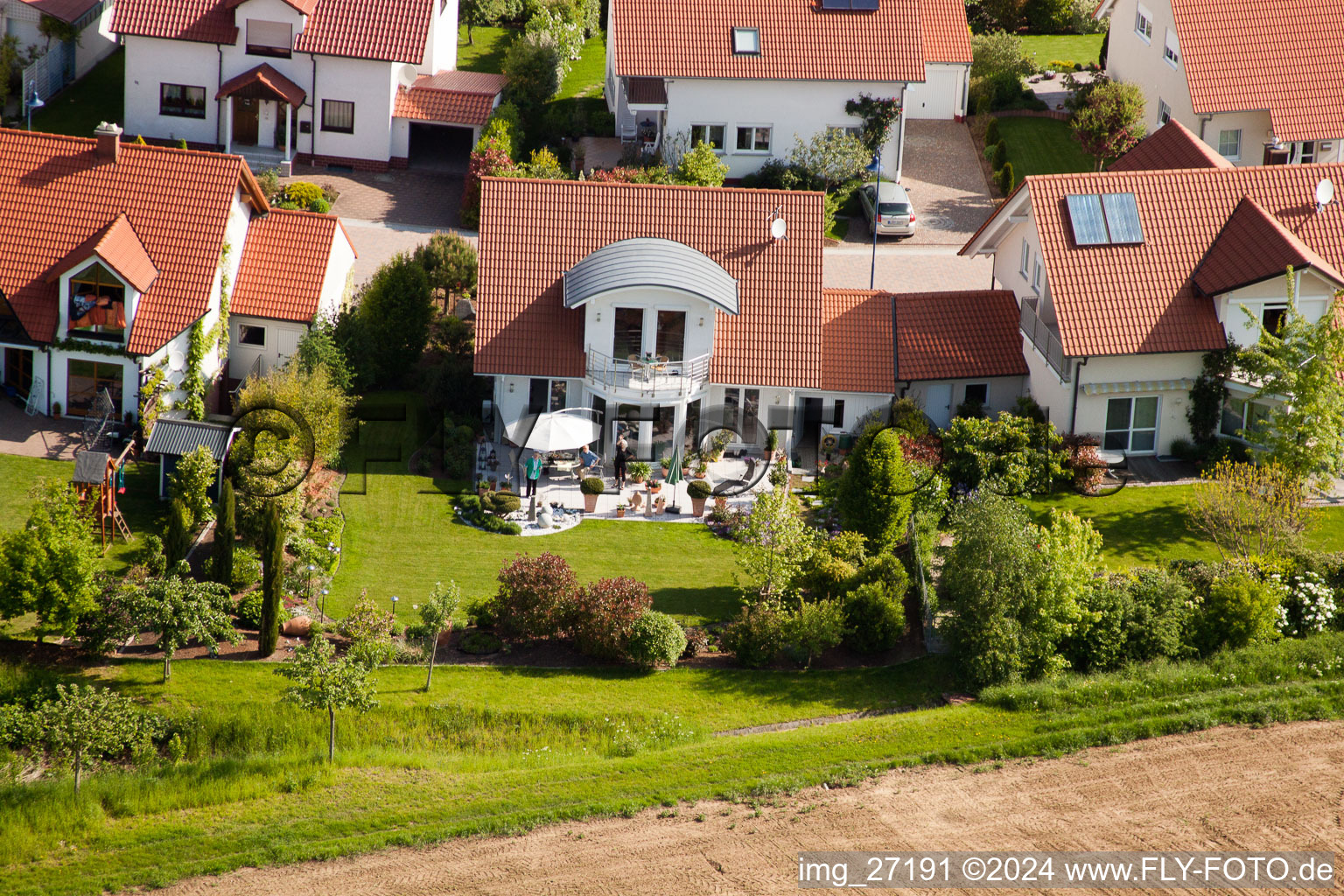 District Mörzheim in Landau in der Pfalz in the state Rhineland-Palatinate, Germany from the drone perspective