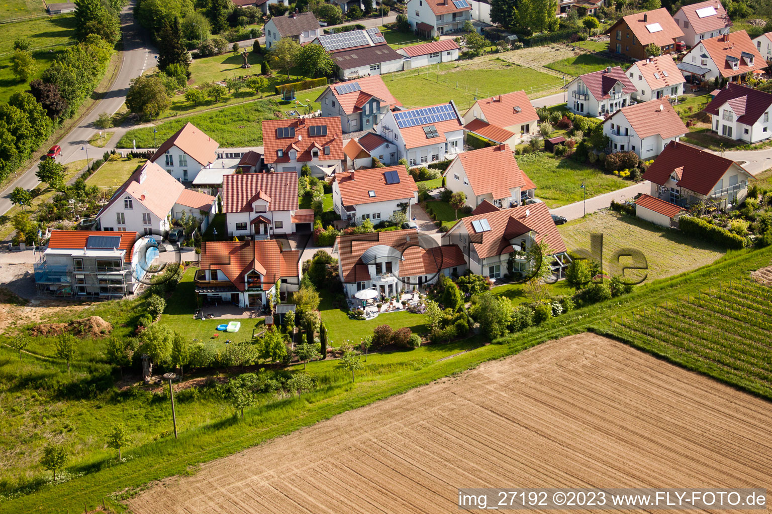 District Mörzheim in Landau in der Pfalz in the state Rhineland-Palatinate, Germany from the drone perspective