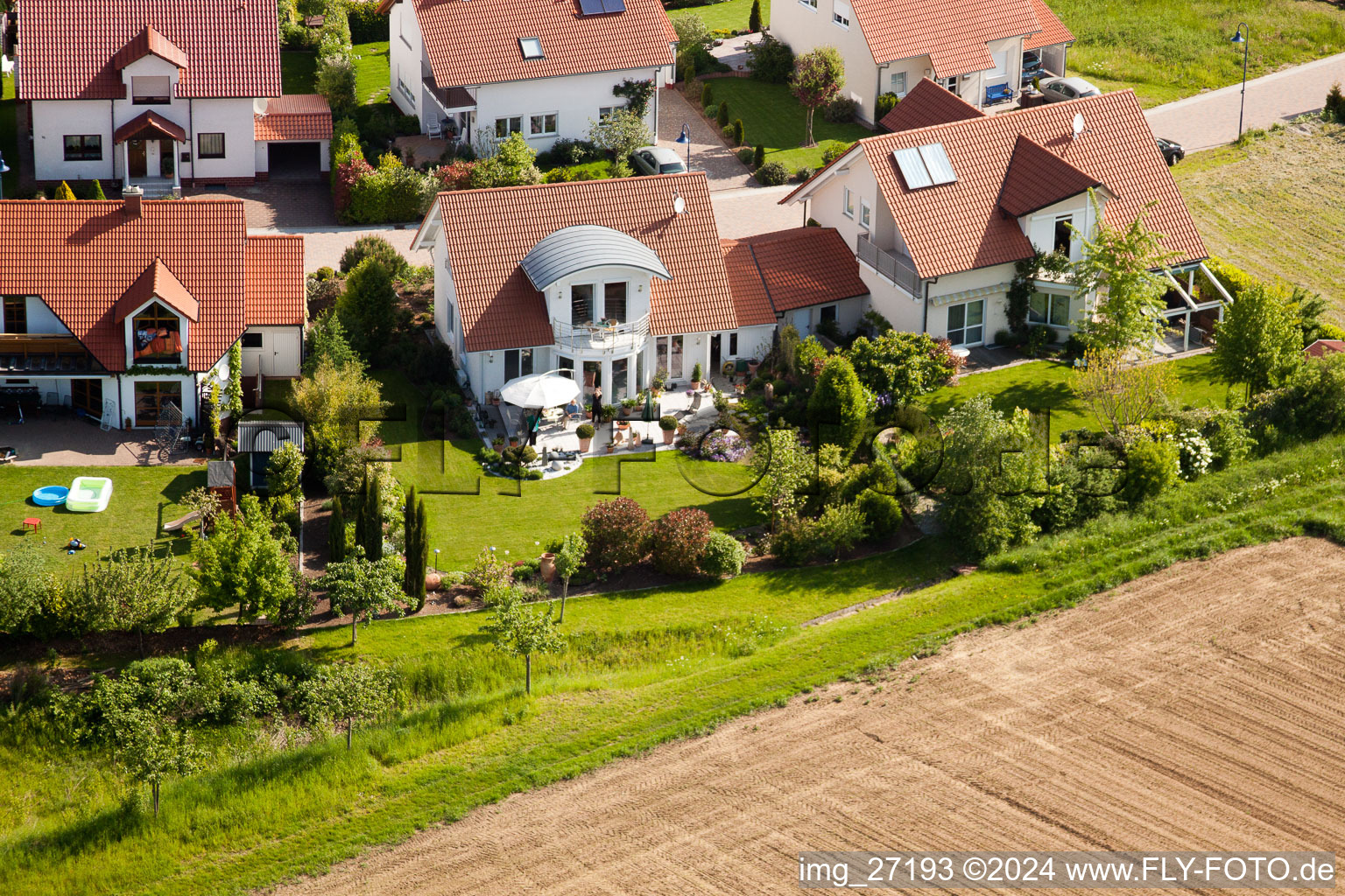 District Mörzheim in Landau in der Pfalz in the state Rhineland-Palatinate, Germany from a drone