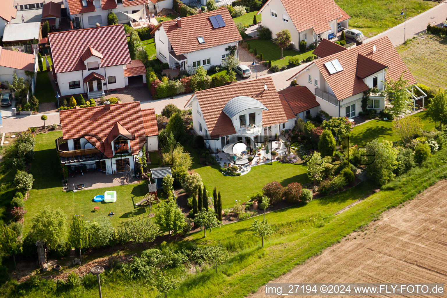 Aerial view of District Mörzheim in Landau in der Pfalz in the state Rhineland-Palatinate, Germany