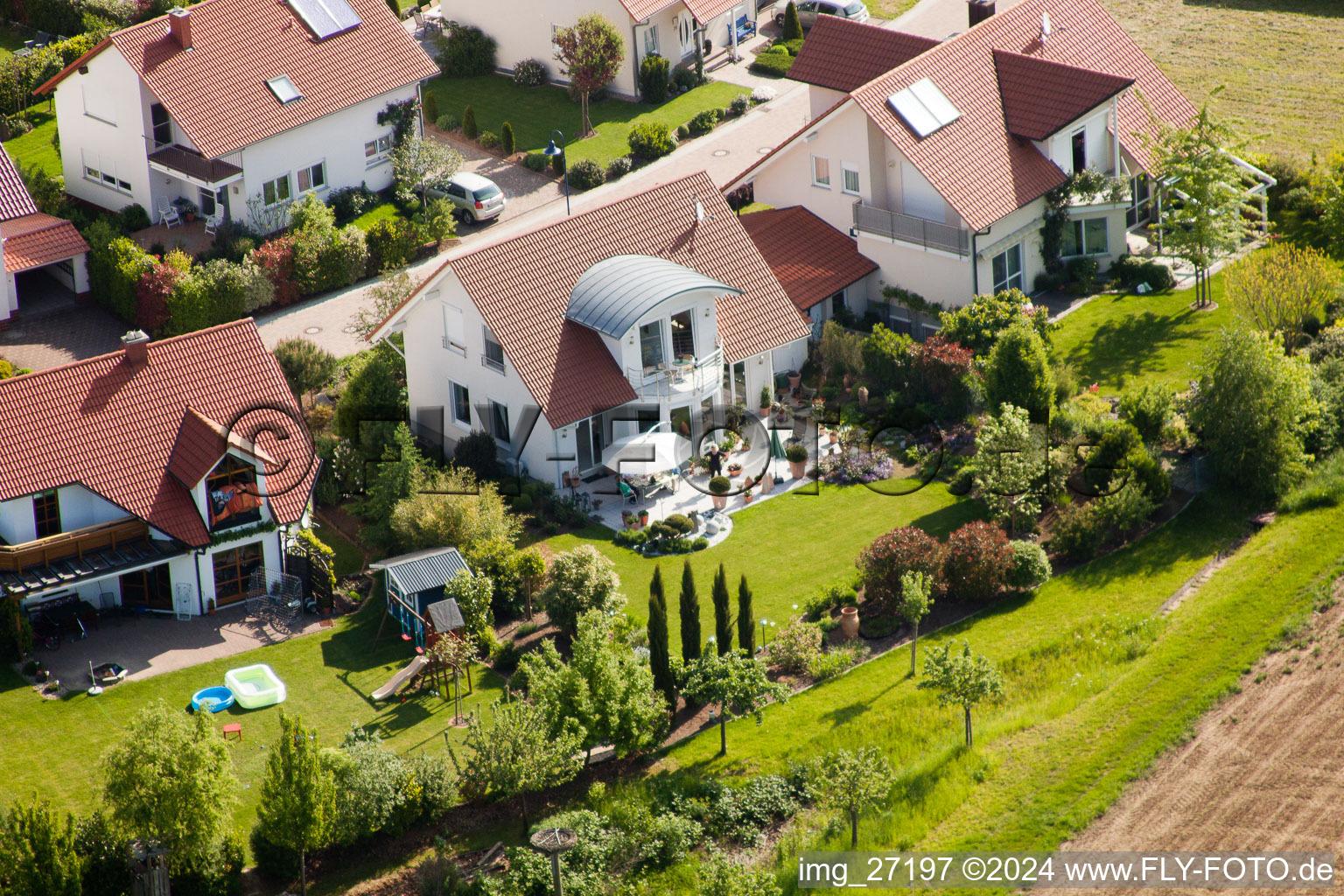 District Mörzheim in Landau in der Pfalz in the state Rhineland-Palatinate, Germany from above