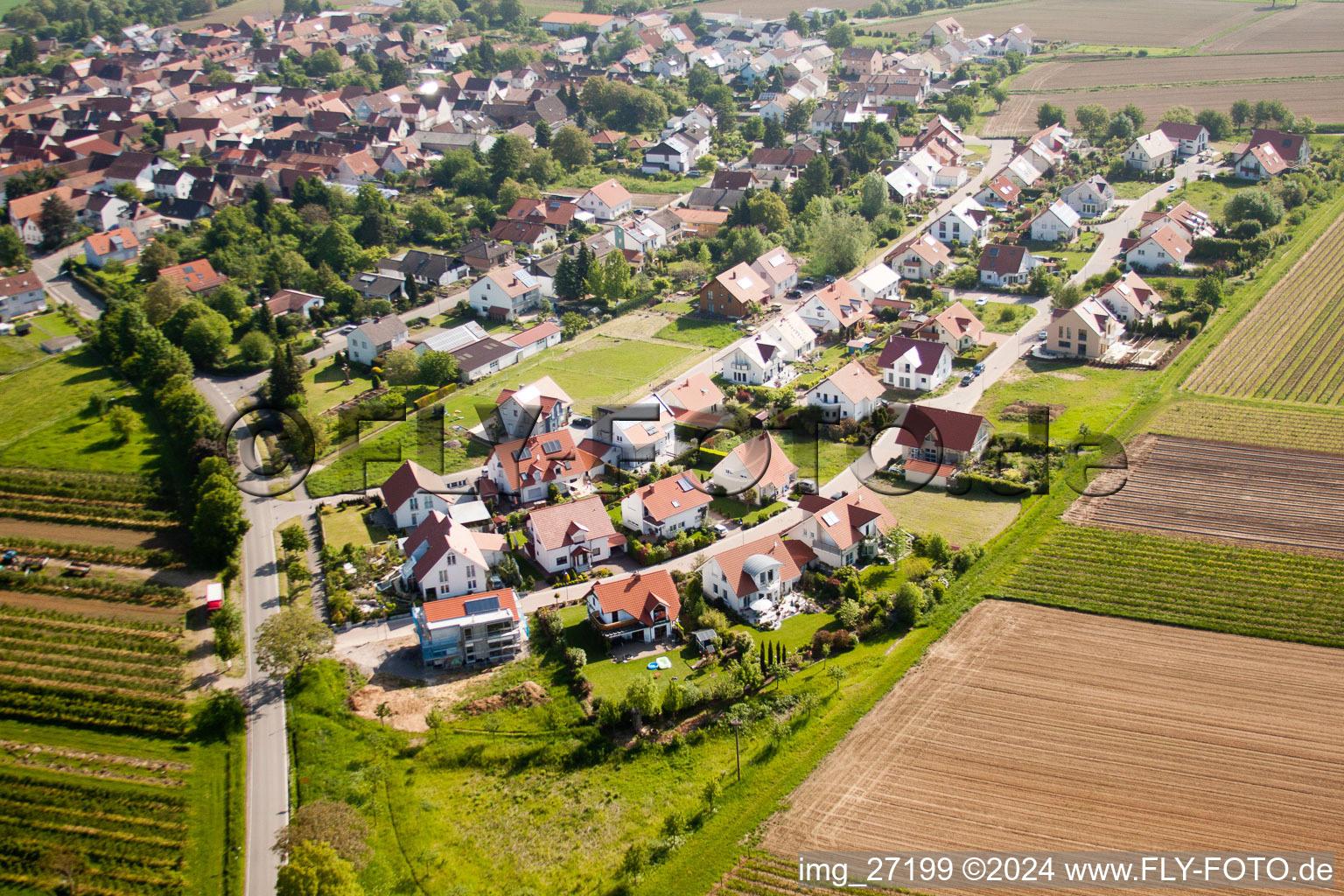 District Mörzheim in Landau in der Pfalz in the state Rhineland-Palatinate, Germany seen from above