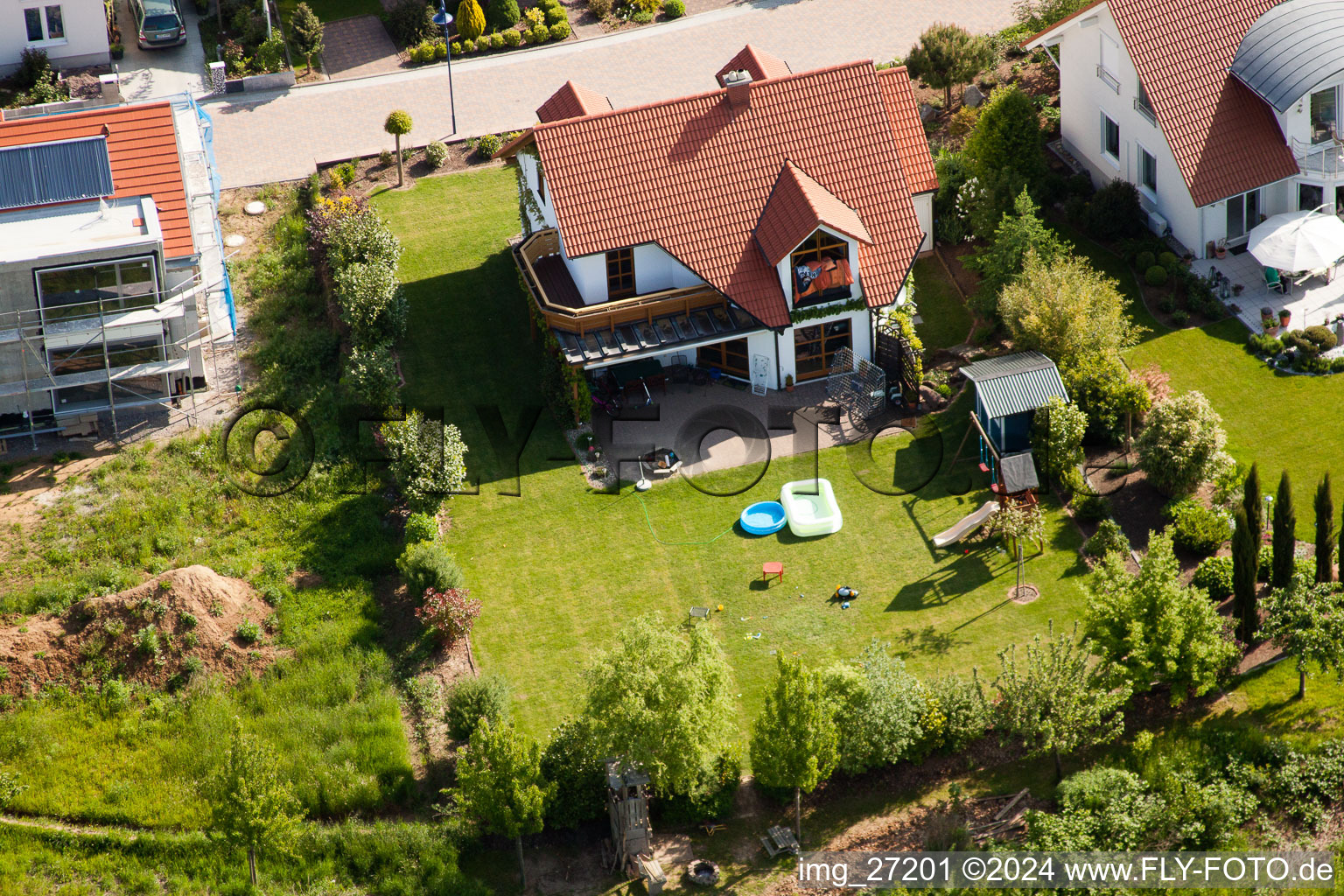 Bird's eye view of District Mörzheim in Landau in der Pfalz in the state Rhineland-Palatinate, Germany