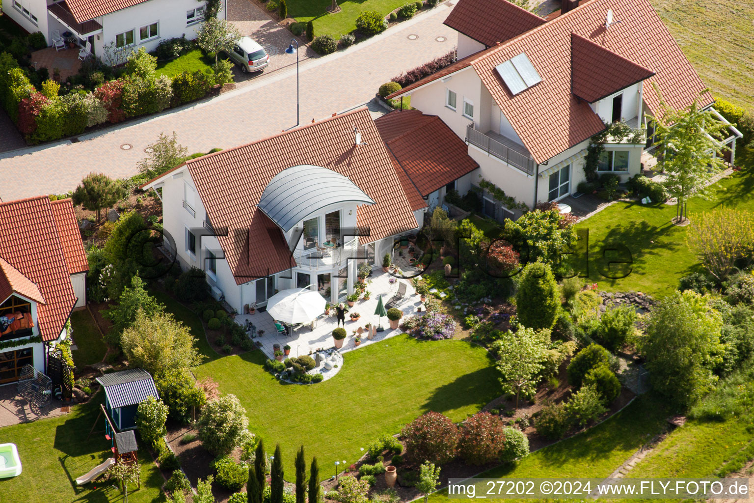 Bird's eye view of District Mörzheim in Landau in der Pfalz in the state Rhineland-Palatinate, Germany