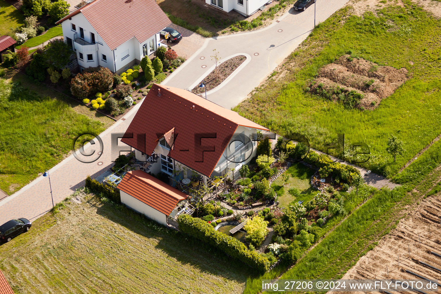 District Mörzheim in Landau in der Pfalz in the state Rhineland-Palatinate, Germany from a drone