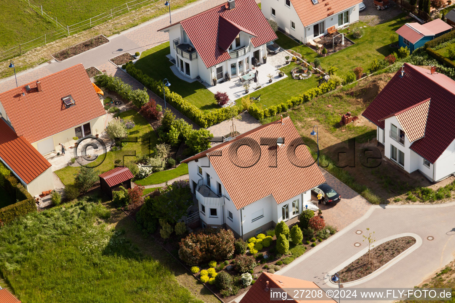 Aerial view of District Mörzheim in Landau in der Pfalz in the state Rhineland-Palatinate, Germany