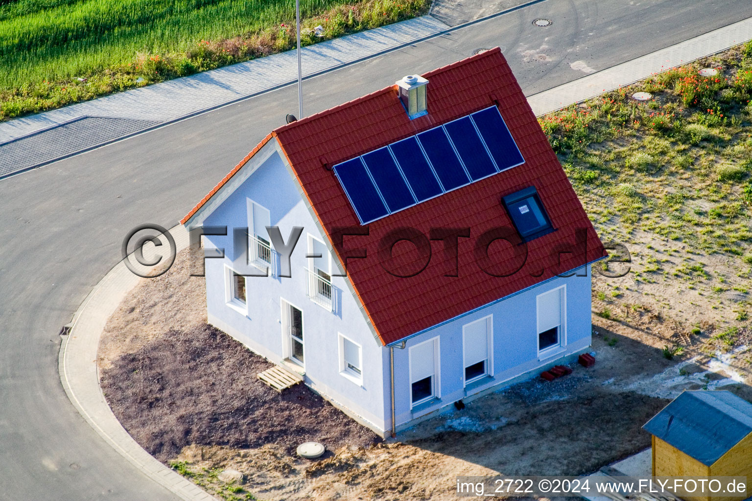 Aerial photograpy of New development area in the NE in the district Schaidt in Wörth am Rhein in the state Rhineland-Palatinate, Germany