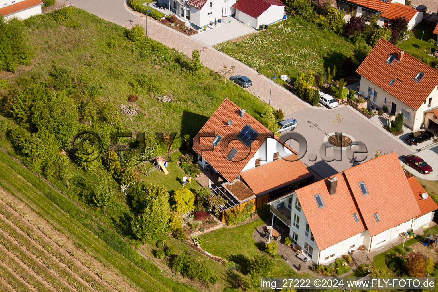 District Mörzheim in Landau in der Pfalz in the state Rhineland-Palatinate, Germany from a drone