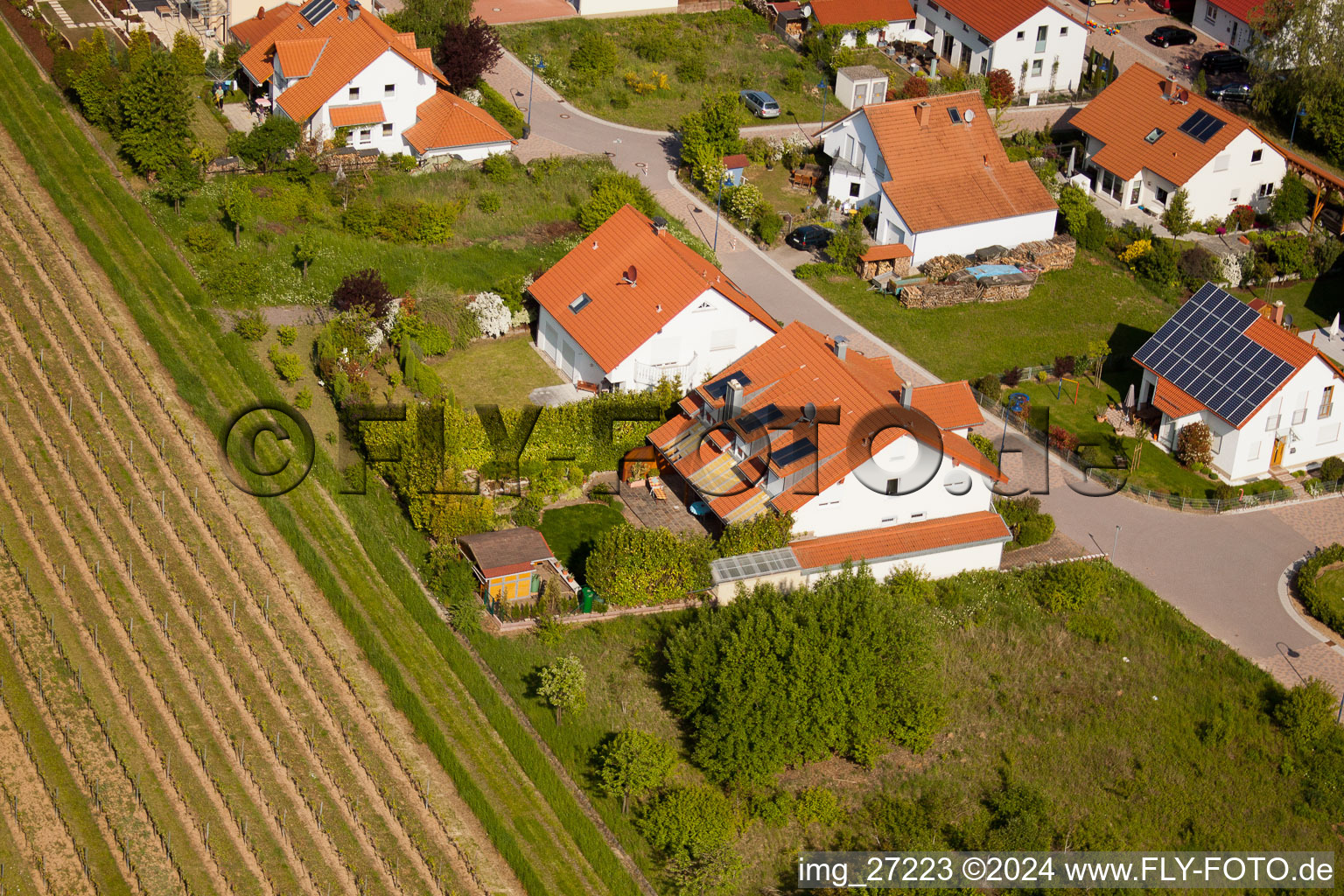 District Mörzheim in Landau in der Pfalz in the state Rhineland-Palatinate, Germany from a drone