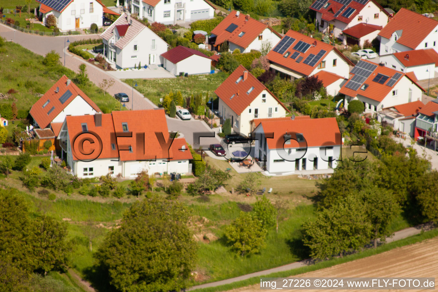 Oblique view of District Mörzheim in Landau in der Pfalz in the state Rhineland-Palatinate, Germany