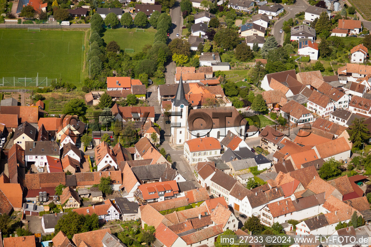 District Mörzheim in Landau in der Pfalz in the state Rhineland-Palatinate, Germany viewn from the air