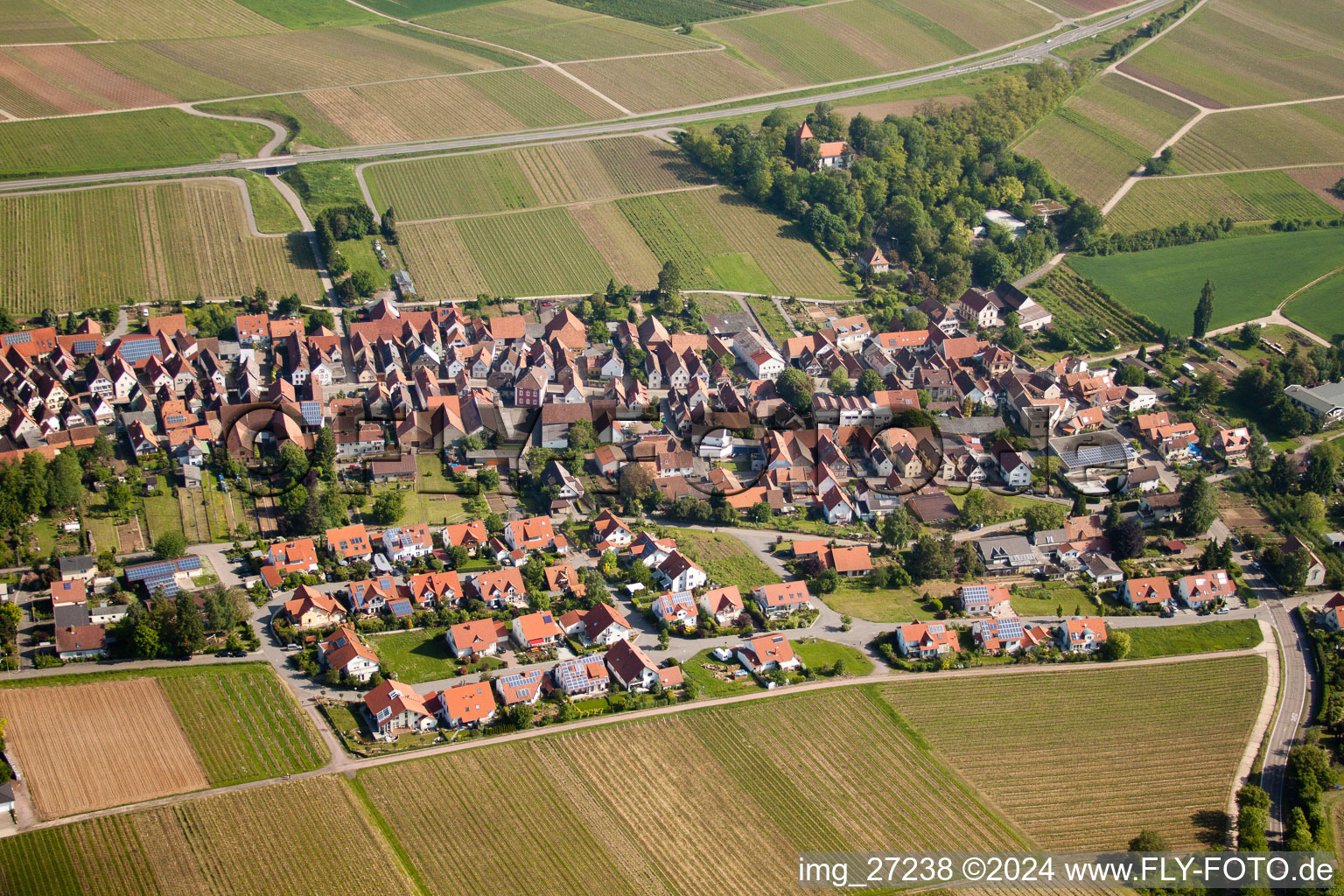 Oblique view of District Wollmesheim in Landau in der Pfalz in the state Rhineland-Palatinate, Germany