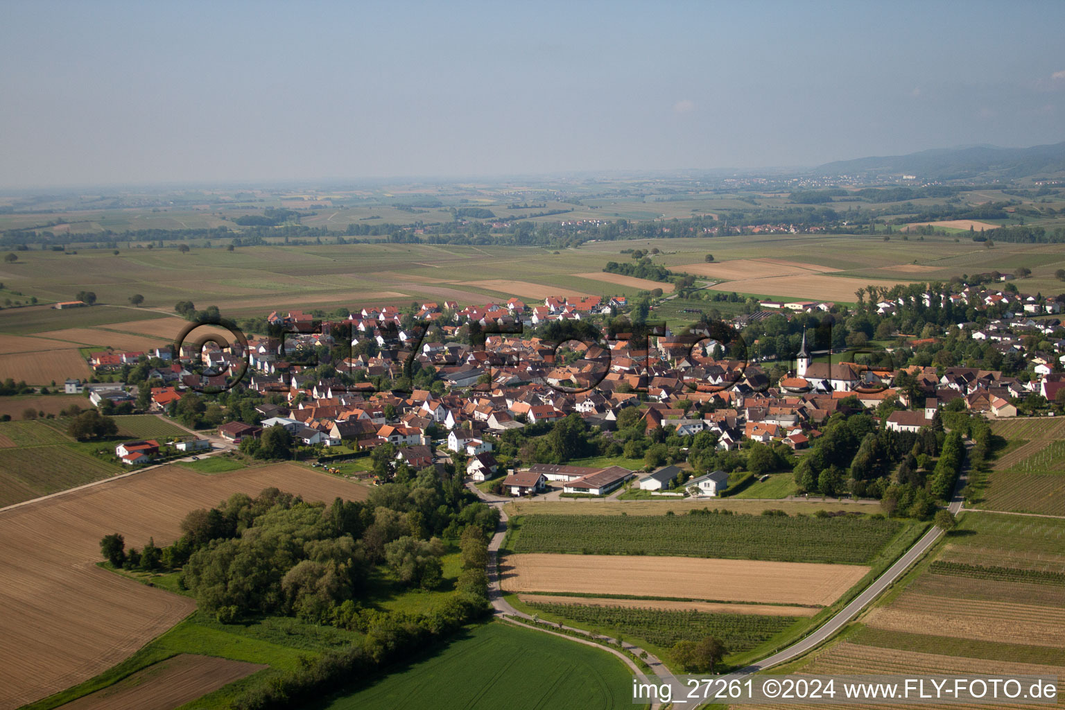 District Mörzheim in Landau in der Pfalz in the state Rhineland-Palatinate, Germany from the drone perspective