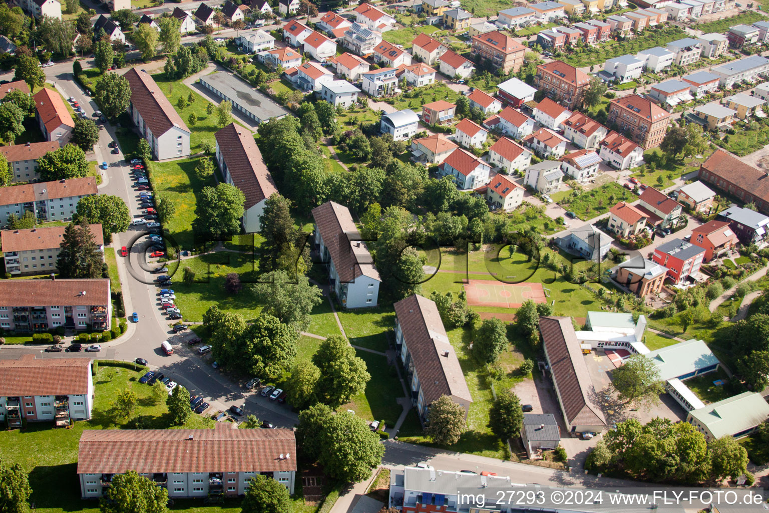 Landau in der Pfalz in the state Rhineland-Palatinate, Germany seen from above