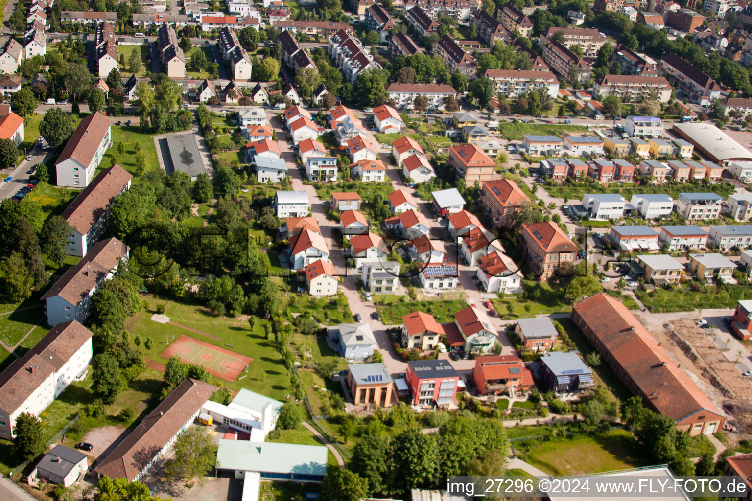 Bird's eye view of Landau in der Pfalz in the state Rhineland-Palatinate, Germany