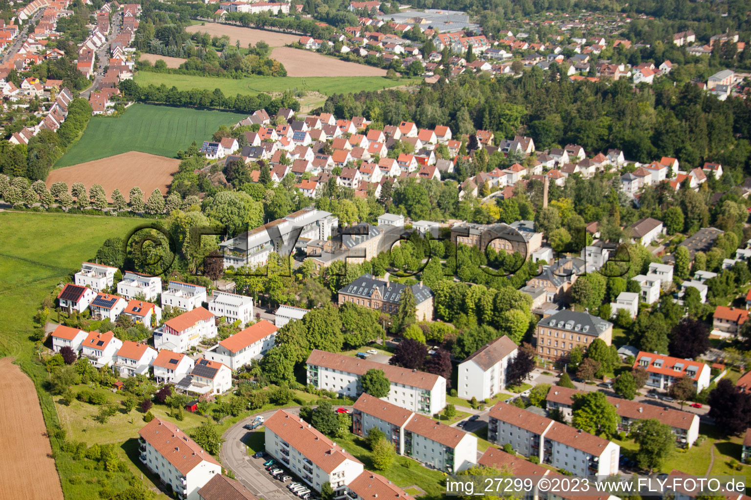Landau in der Pfalz in the state Rhineland-Palatinate, Germany viewn from the air