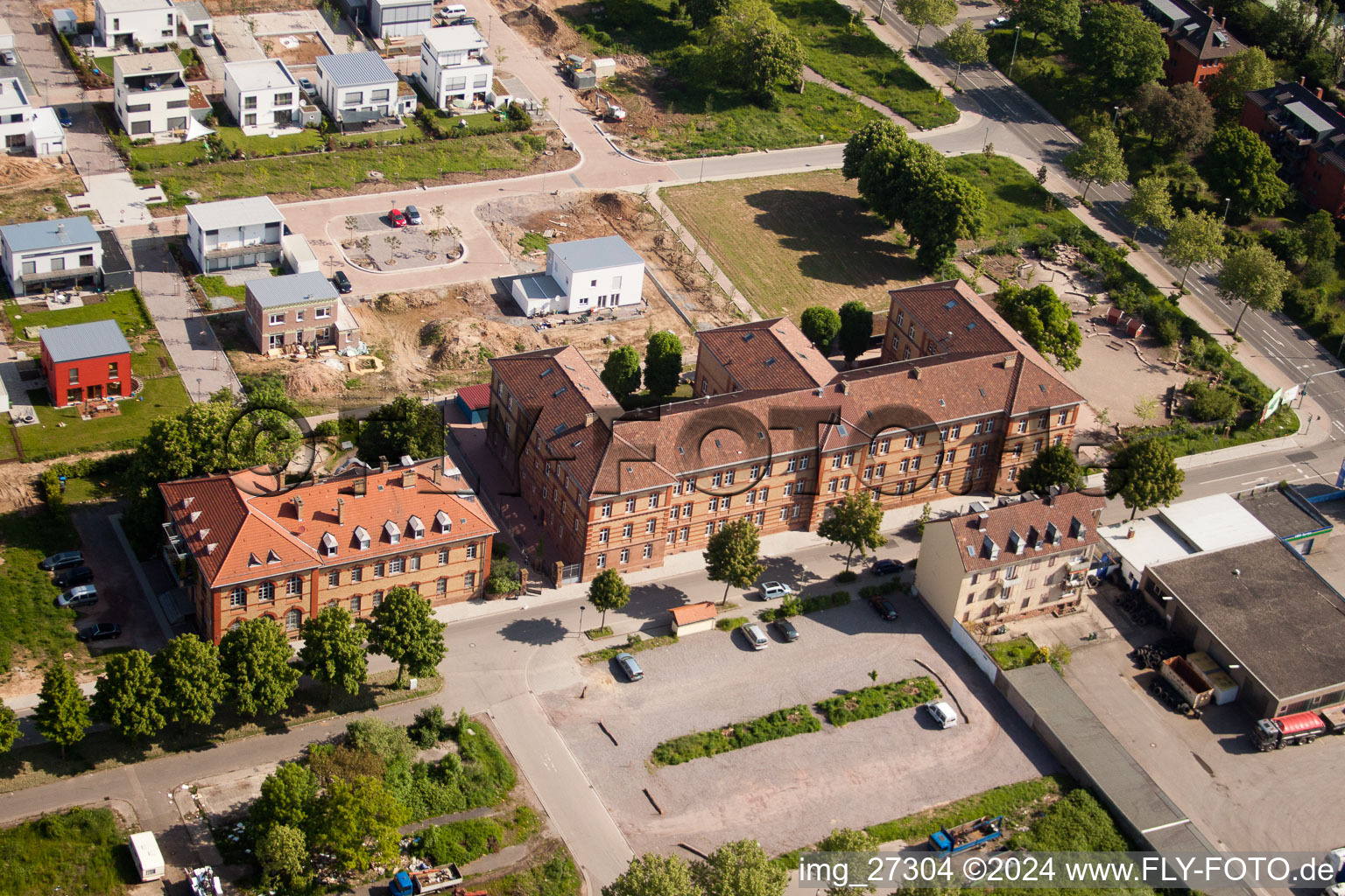 Landau in der Pfalz in the state Rhineland-Palatinate, Germany from the drone perspective