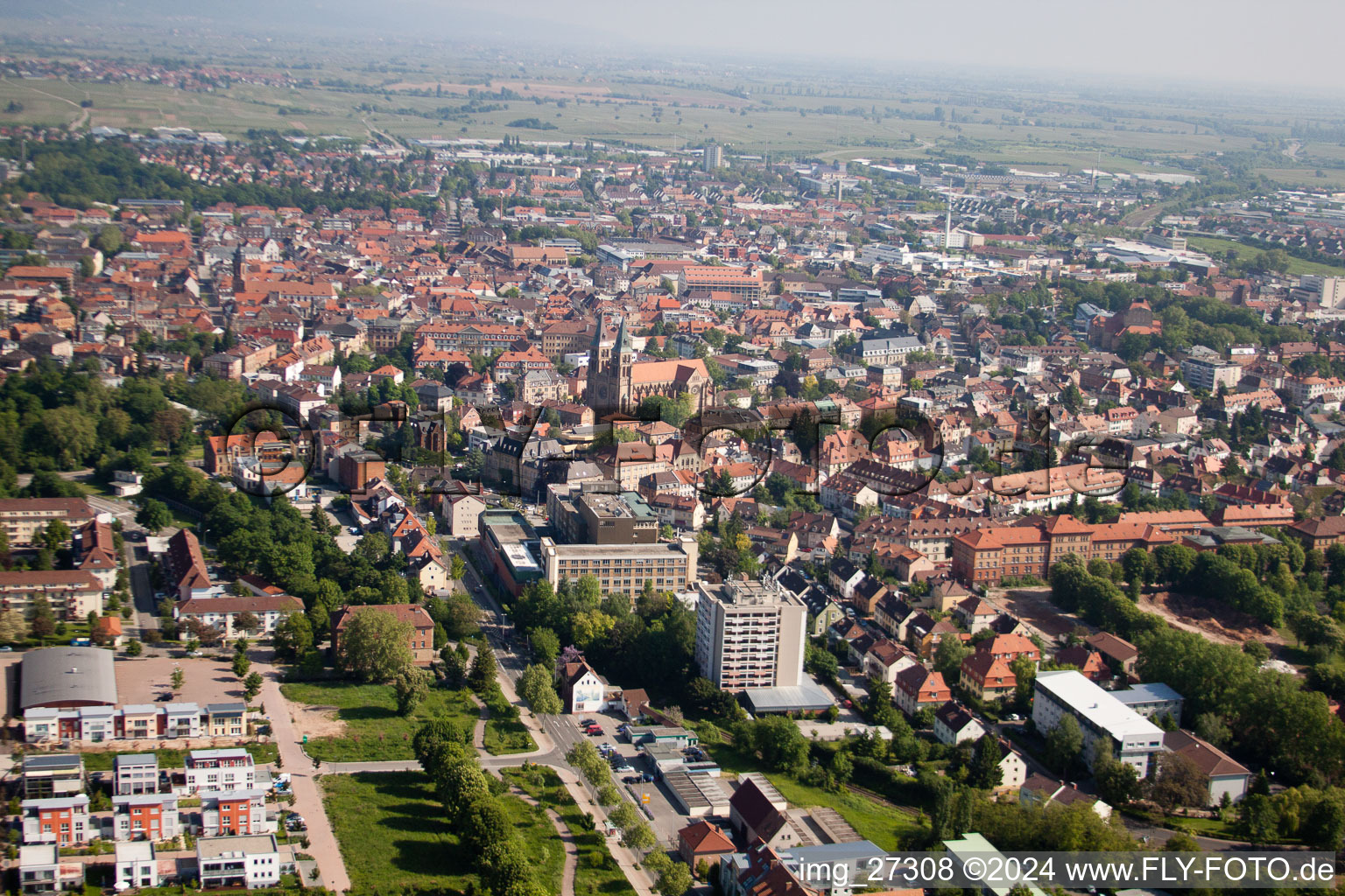 Aerial photograpy of Landau in der Pfalz in the state Rhineland-Palatinate, Germany