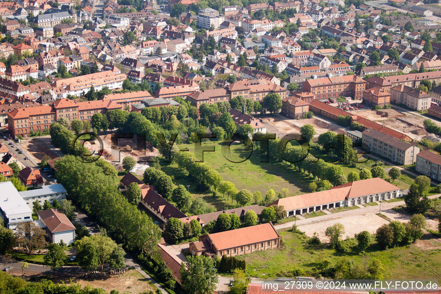 Oblique view of Landau in der Pfalz in the state Rhineland-Palatinate, Germany