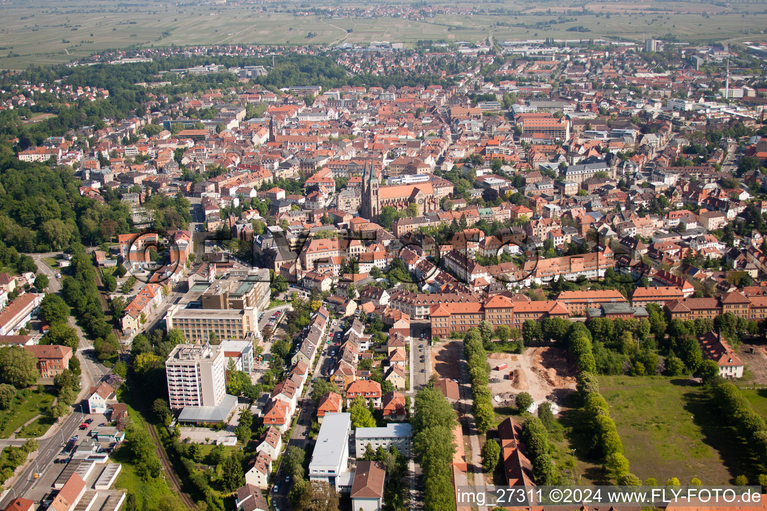 Landau in der Pfalz in the state Rhineland-Palatinate, Germany out of the air