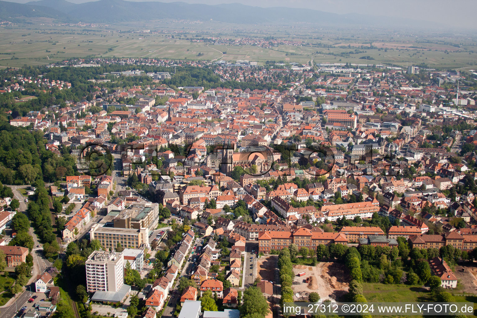 Landau in der Pfalz in the state Rhineland-Palatinate, Germany seen from above