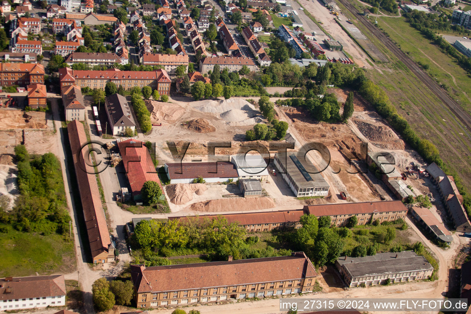 Landau in der Pfalz in the state Rhineland-Palatinate, Germany viewn from the air