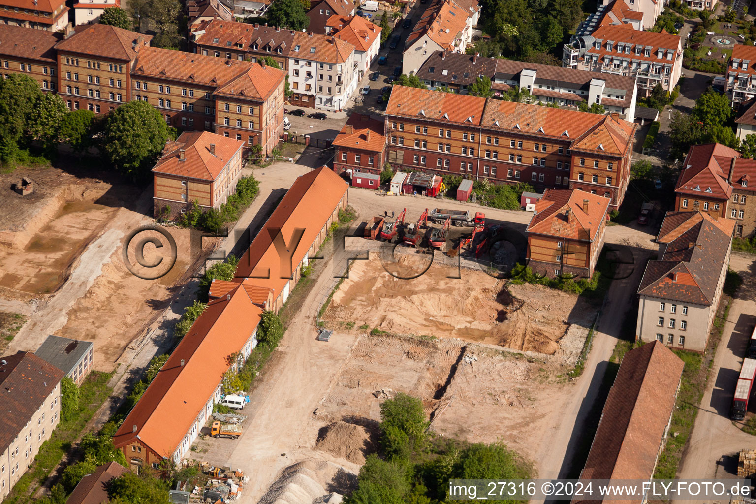 Drone recording of Landau in der Pfalz in the state Rhineland-Palatinate, Germany