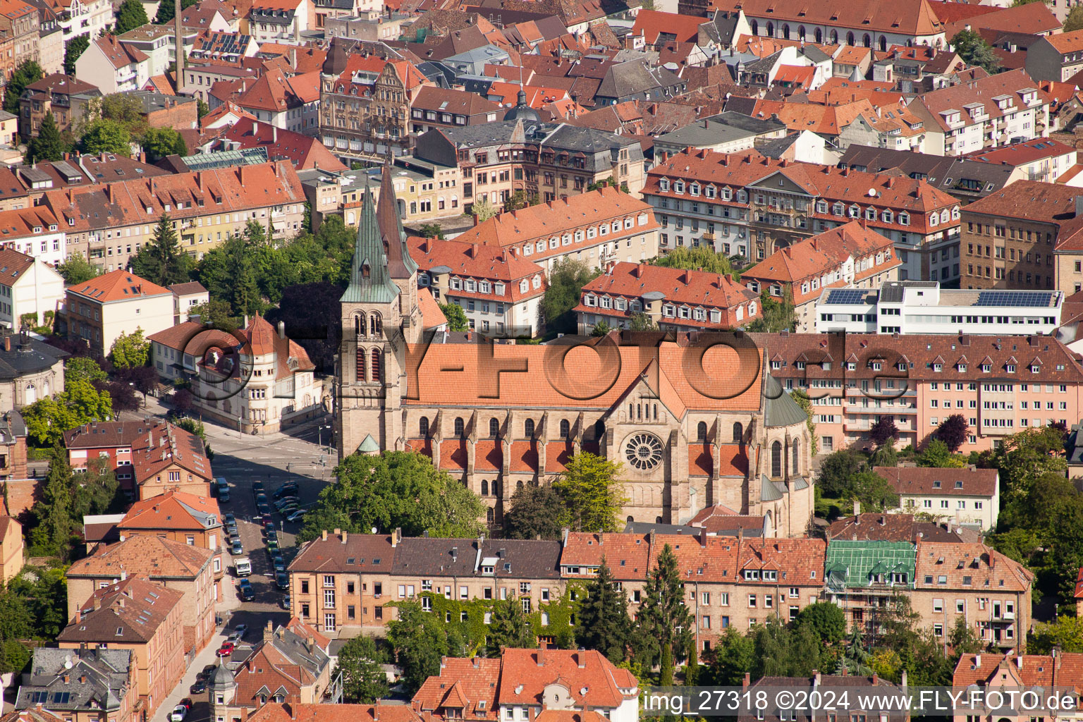 Landau in der Pfalz in the state Rhineland-Palatinate, Germany from the drone perspective