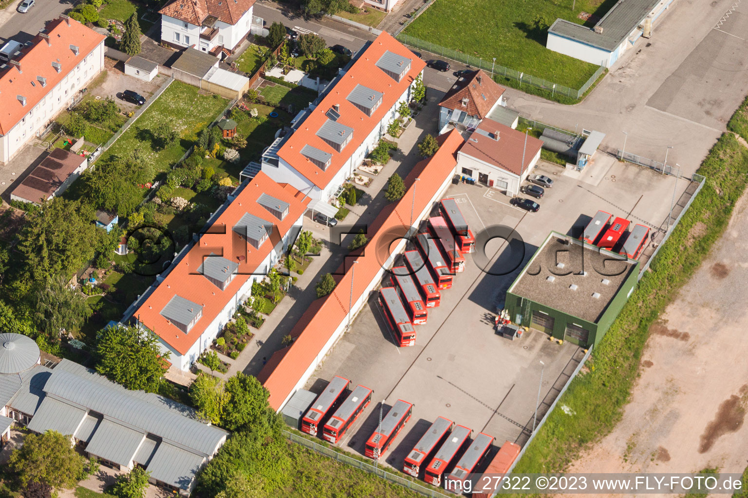 Depot of the Municipal Transport Company VRN in Landau in der Pfalz in the state Rhineland-Palatinate, Germany
