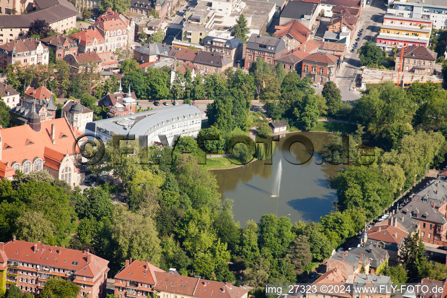 Aerial view of Landau in der Pfalz in the state Rhineland-Palatinate, Germany