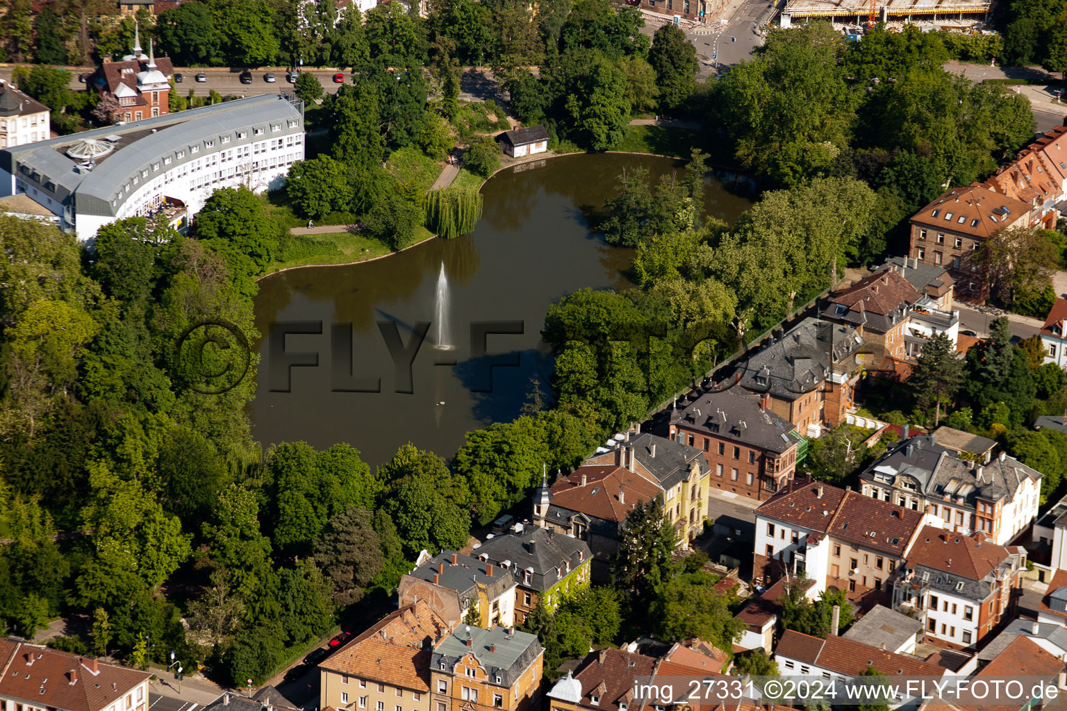 Bird's eye view of Landau in der Pfalz in the state Rhineland-Palatinate, Germany