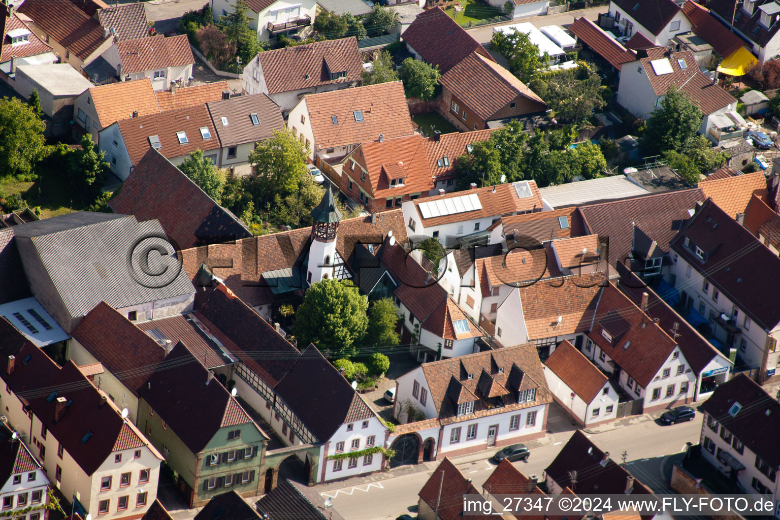 District Queichheim in Landau in der Pfalz in the state Rhineland-Palatinate, Germany viewn from the air