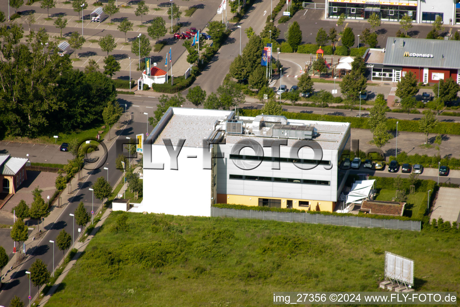 District Queichheim in Landau in der Pfalz in the state Rhineland-Palatinate, Germany from a drone