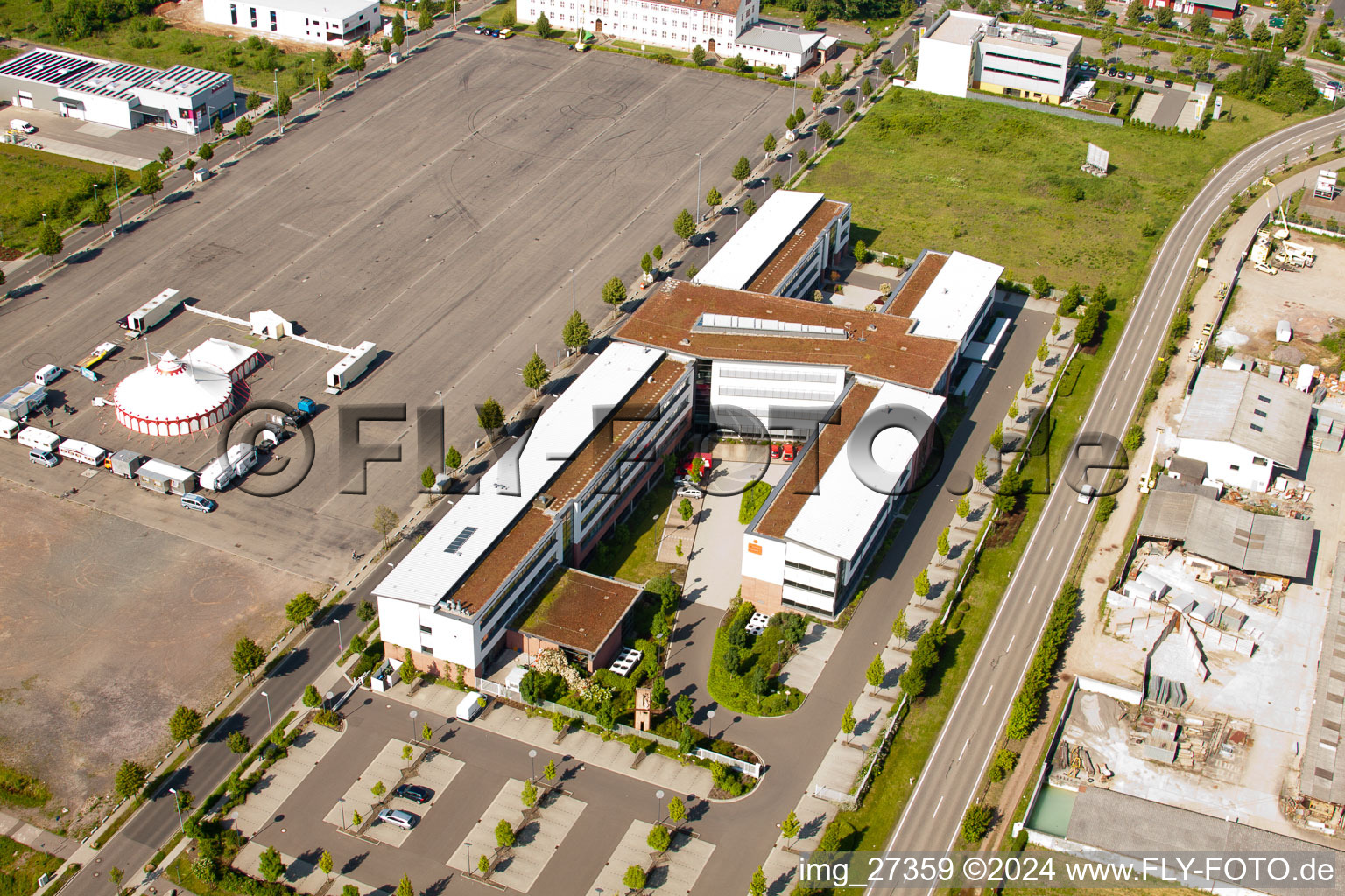 Aerial view of District Queichheim in Landau in der Pfalz in the state Rhineland-Palatinate, Germany