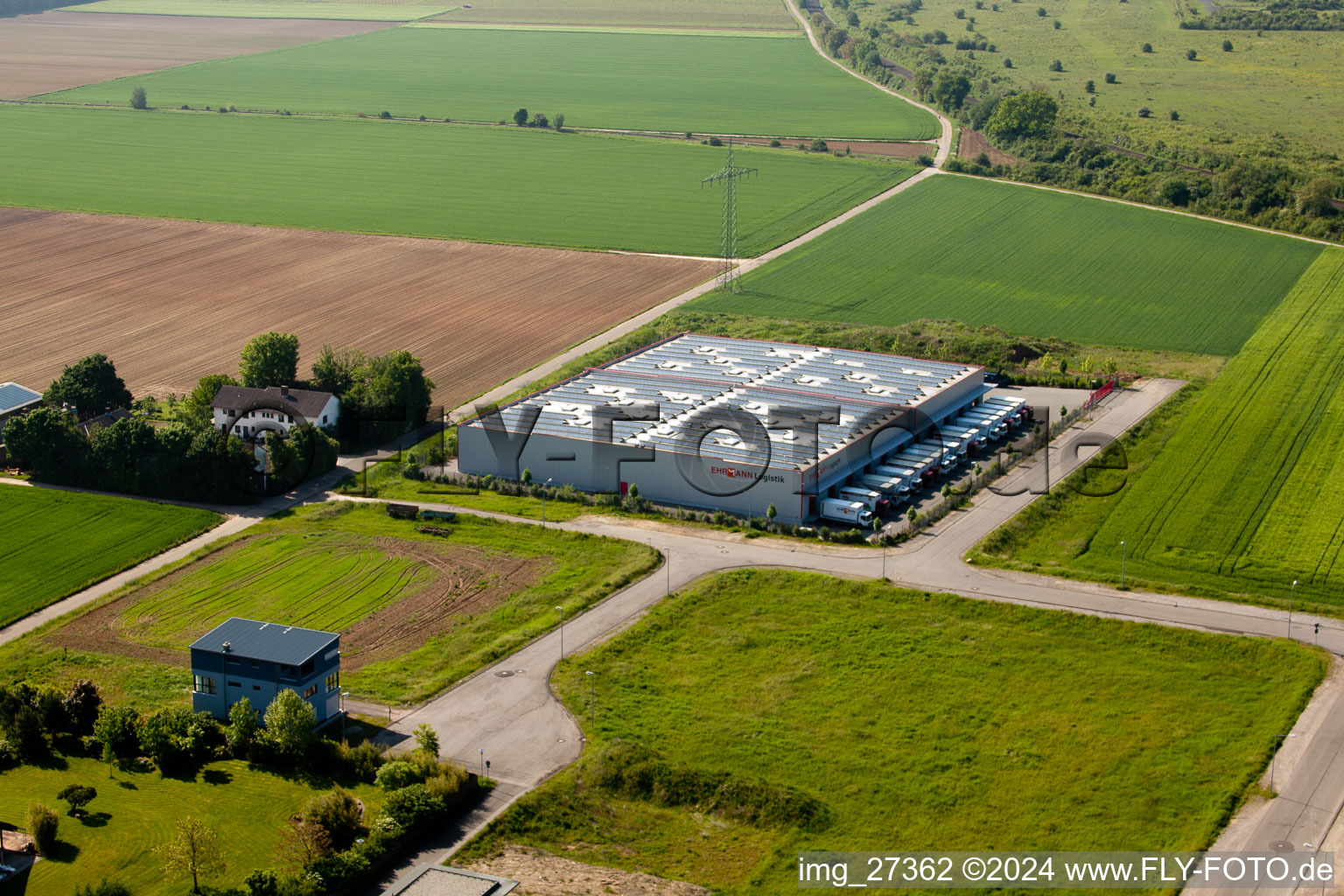 Aerial view of Queichheim in Landau in der Pfalz in the state Rhineland-Palatinate, Germany