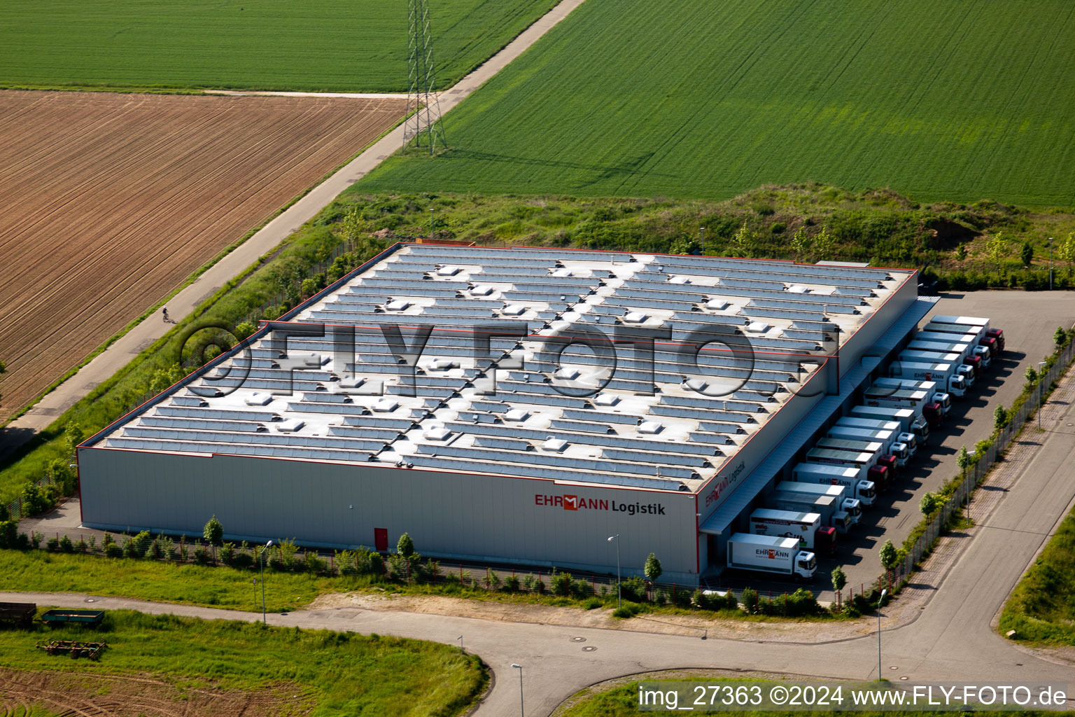 Aerial photograpy of Queichheim in Landau in der Pfalz in the state Rhineland-Palatinate, Germany