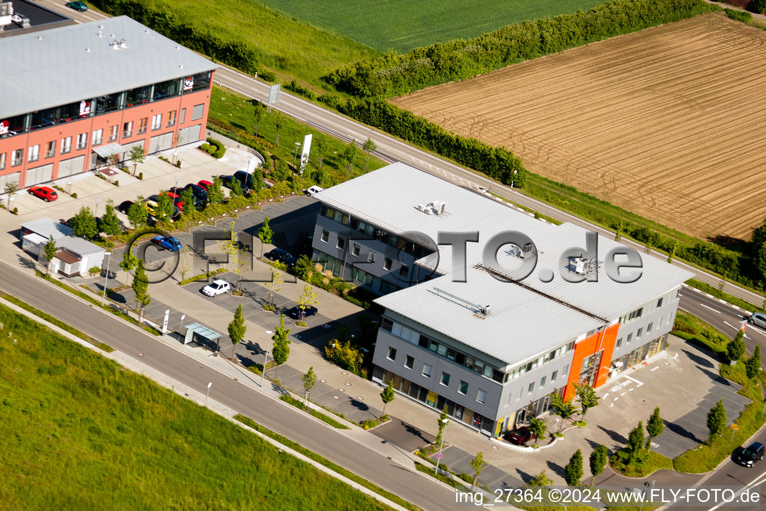 Oblique view of District Queichheim in Landau in der Pfalz in the state Rhineland-Palatinate, Germany