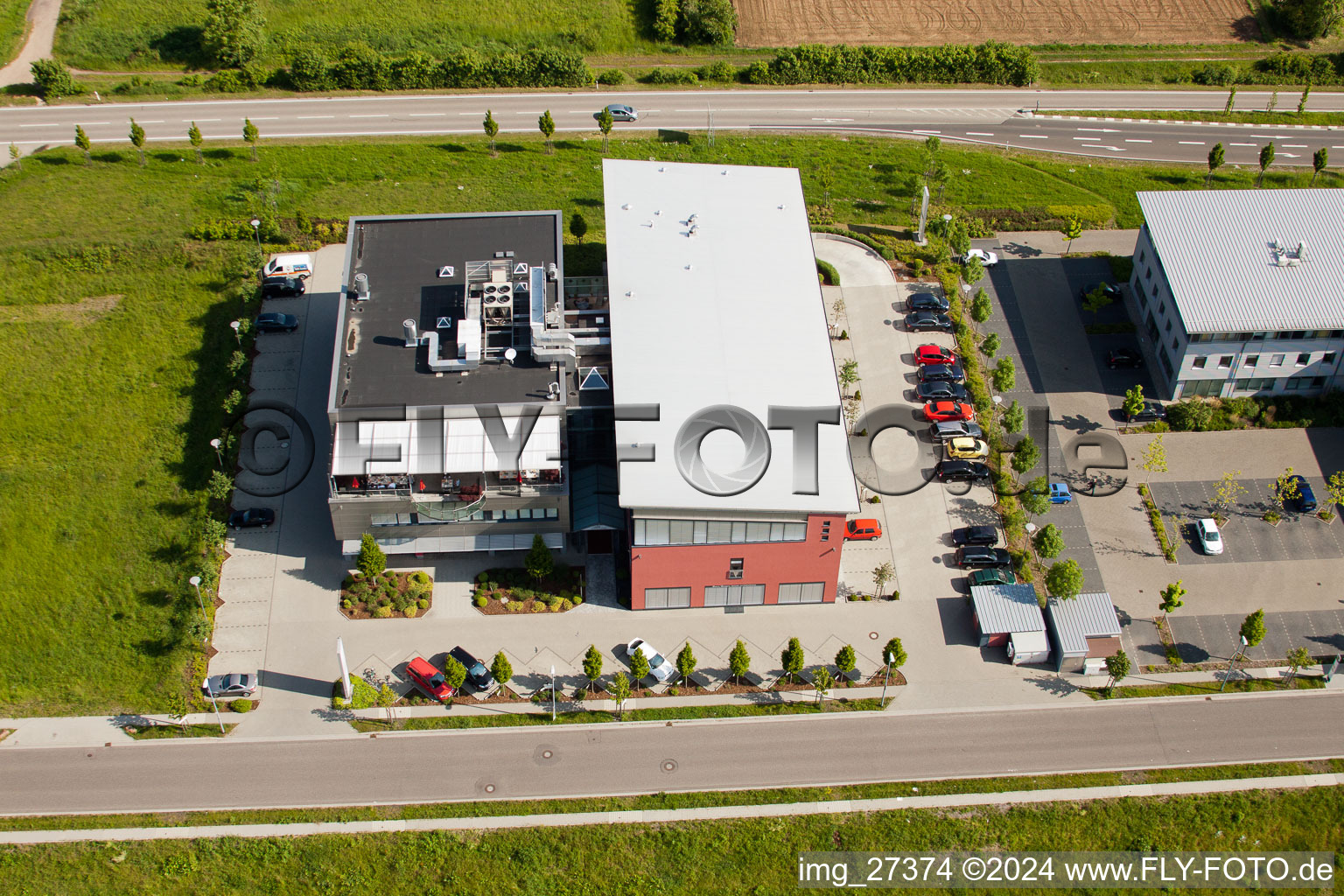 Bird's eye view of District Queichheim in Landau in der Pfalz in the state Rhineland-Palatinate, Germany