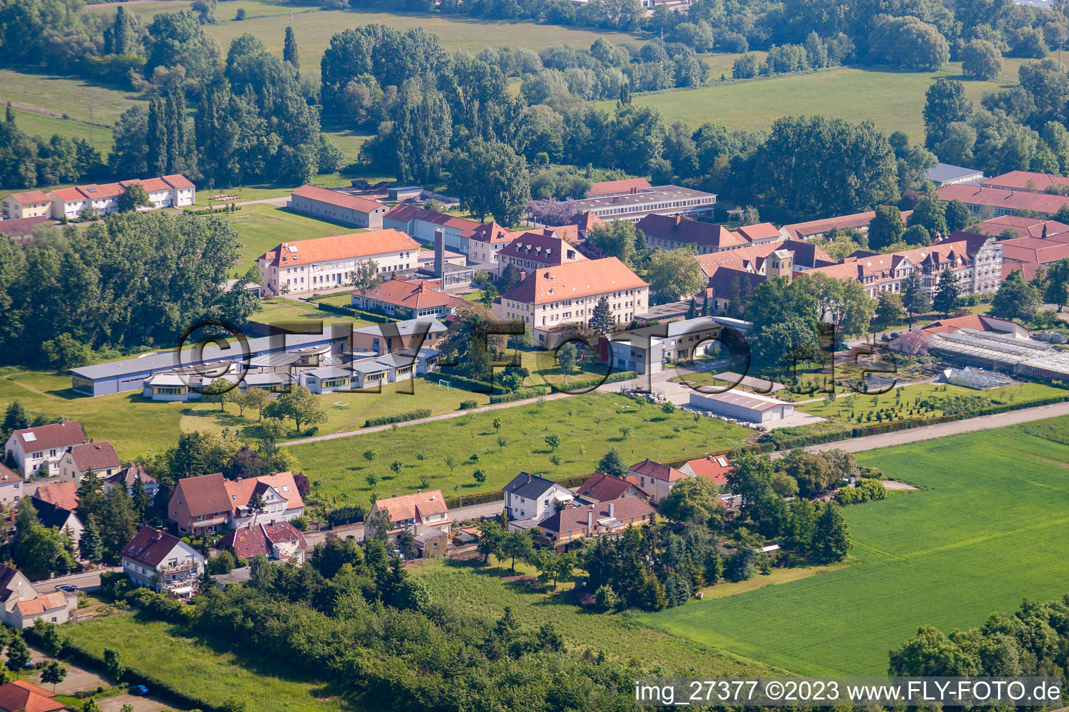 Drone recording of Landau in der Pfalz in the state Rhineland-Palatinate, Germany