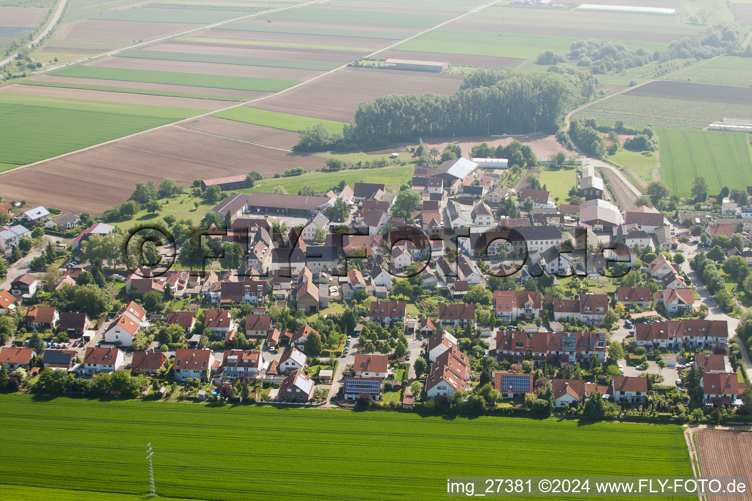 District Mörlheim in Landau in der Pfalz in the state Rhineland-Palatinate, Germany viewn from the air