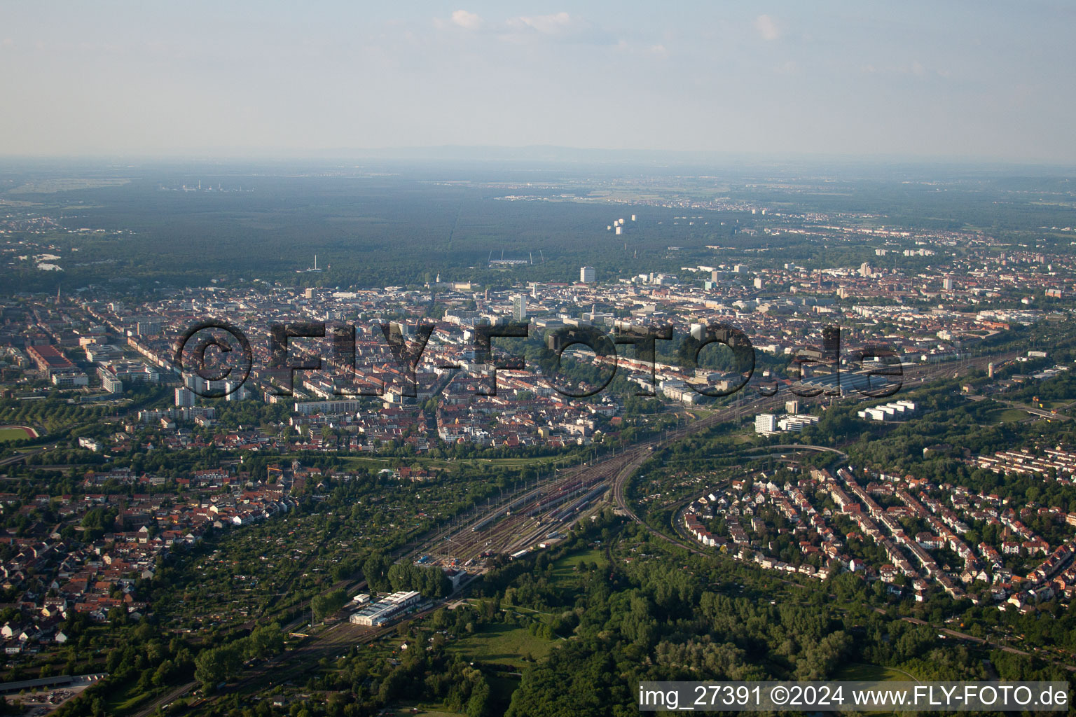 Dammerstock and train station in the district Weiherfeld-Dammerstock in Karlsruhe in the state Baden-Wuerttemberg, Germany