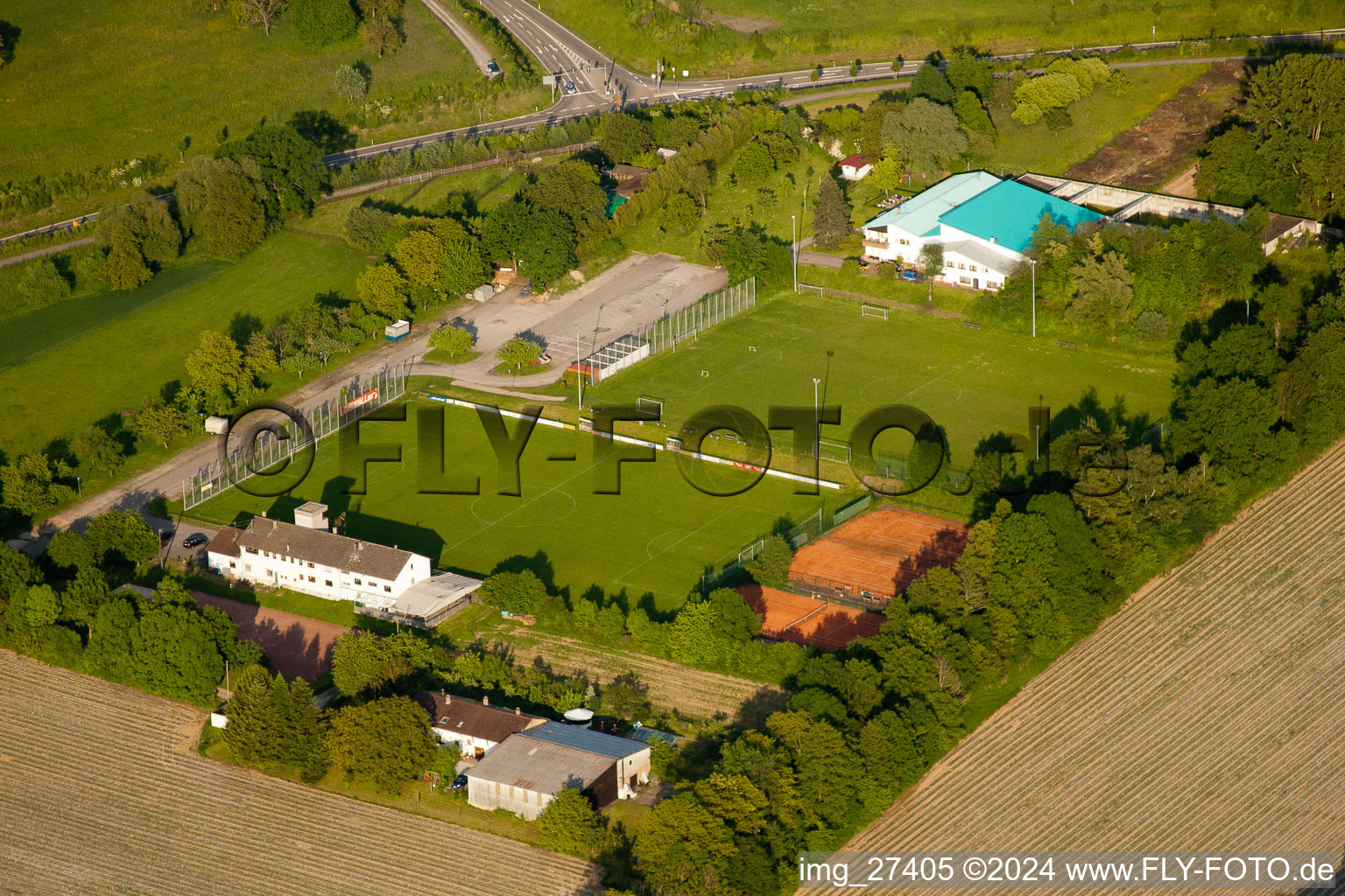 Sports field in the district Wolfartsweier in Karlsruhe in the state Baden-Wuerttemberg, Germany