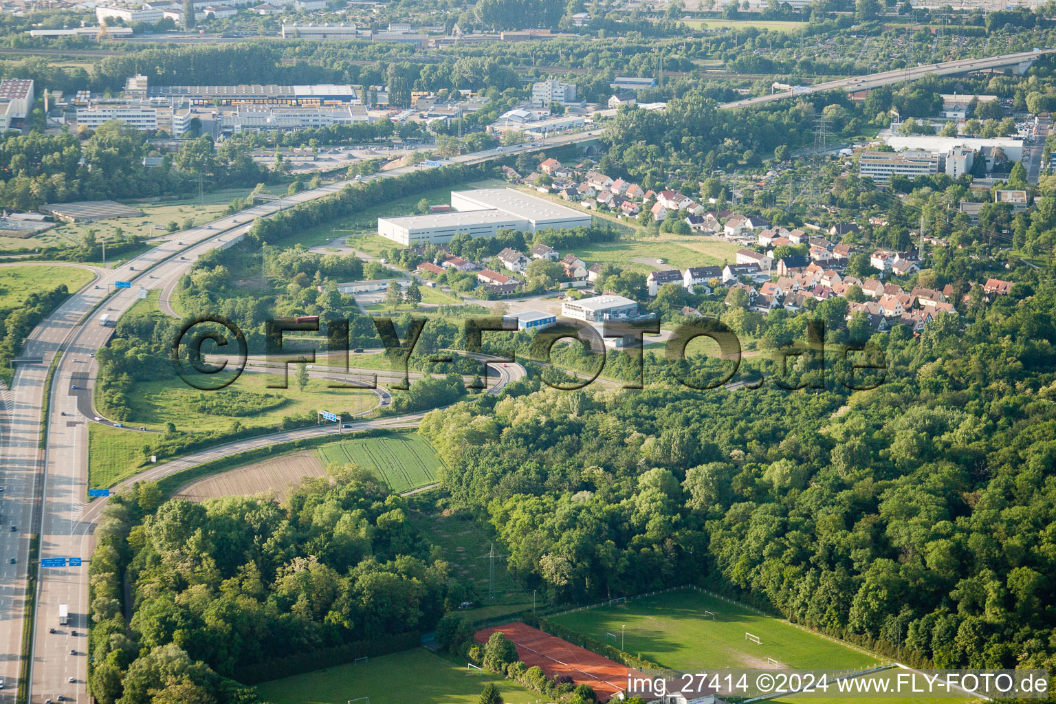 Killisfeld Industrial Area in the district Durlach in Karlsruhe in the state Baden-Wuerttemberg, Germany