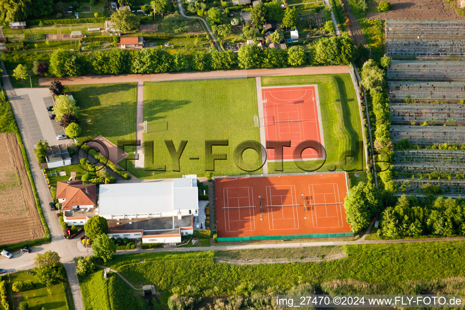 Aue, sports field in the district Durlach in Karlsruhe in the state Baden-Wuerttemberg, Germany