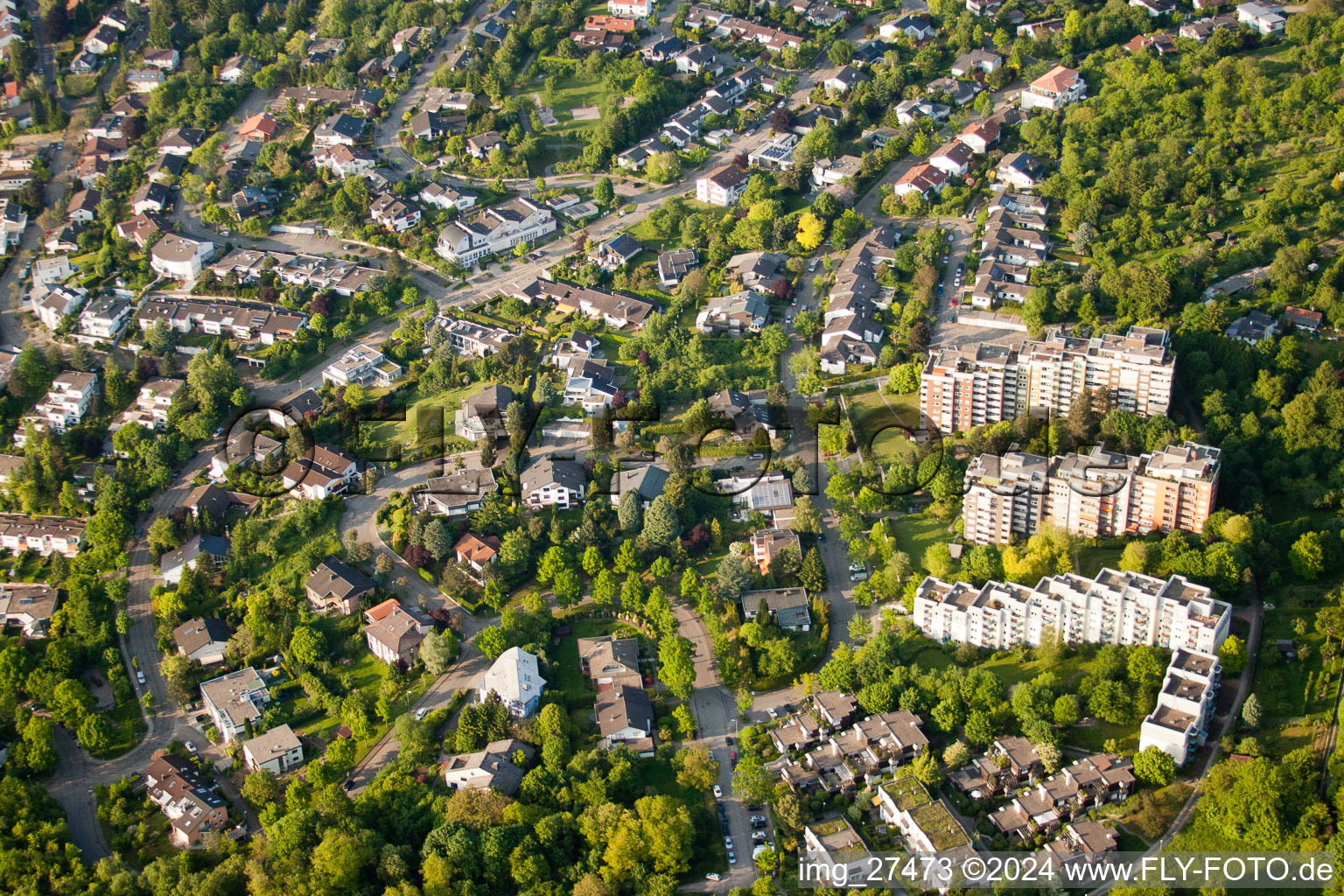 Aerial view of District Geigersberg in the city in the district Durlach in Karlsruhe in the state Baden-Wurttemberg