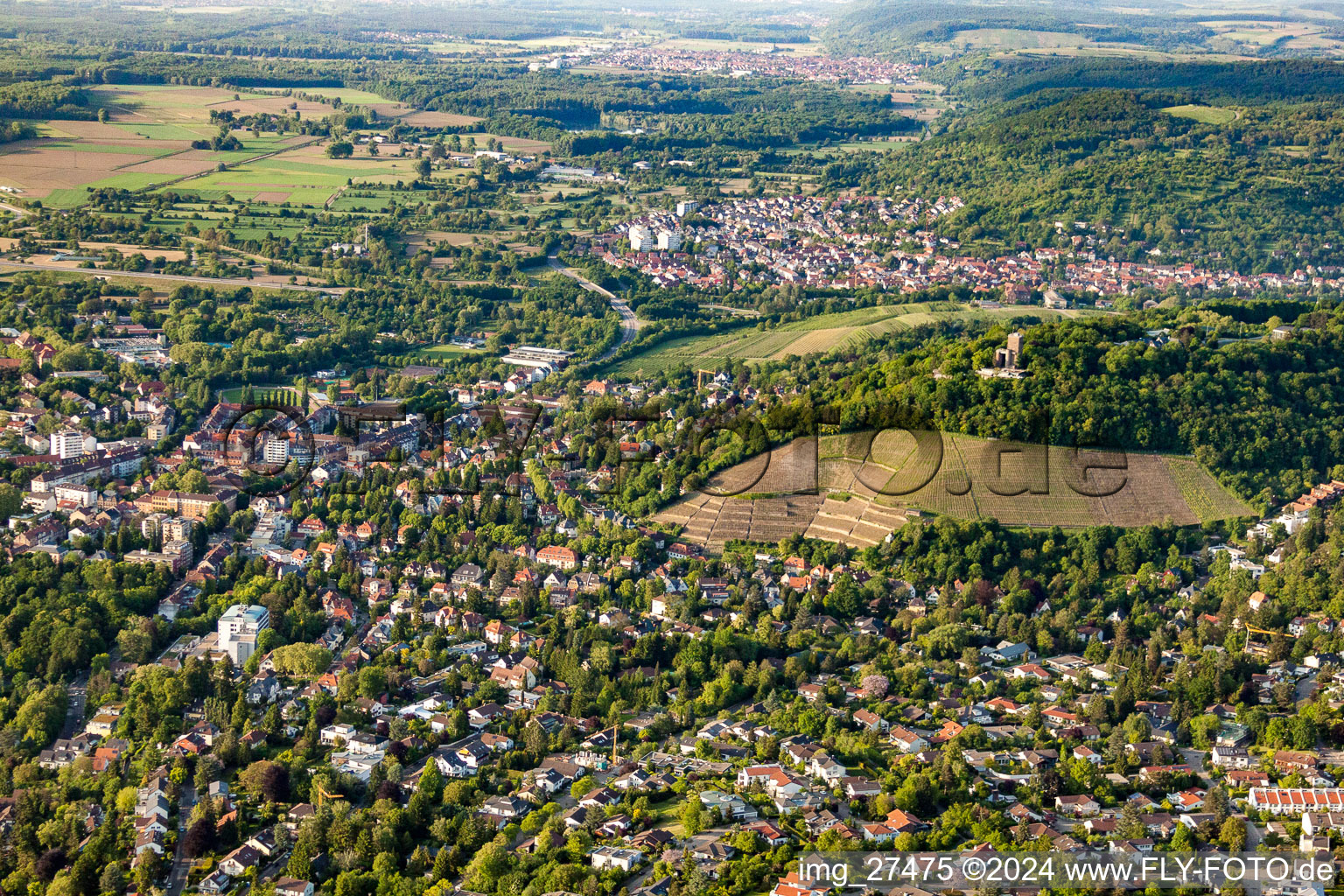 Aerial photograpy of District Geigersberg in the city in the district Durlach in Karlsruhe in the state Baden-Wurttemberg