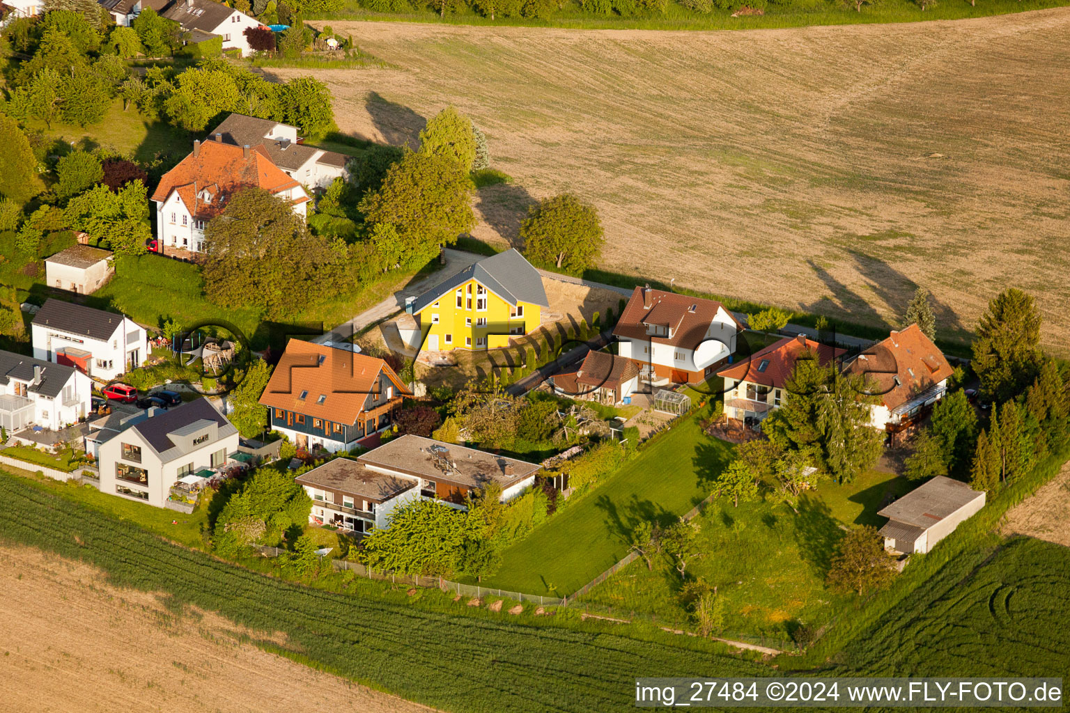 District Durlach in Karlsruhe in the state Baden-Wuerttemberg, Germany from above