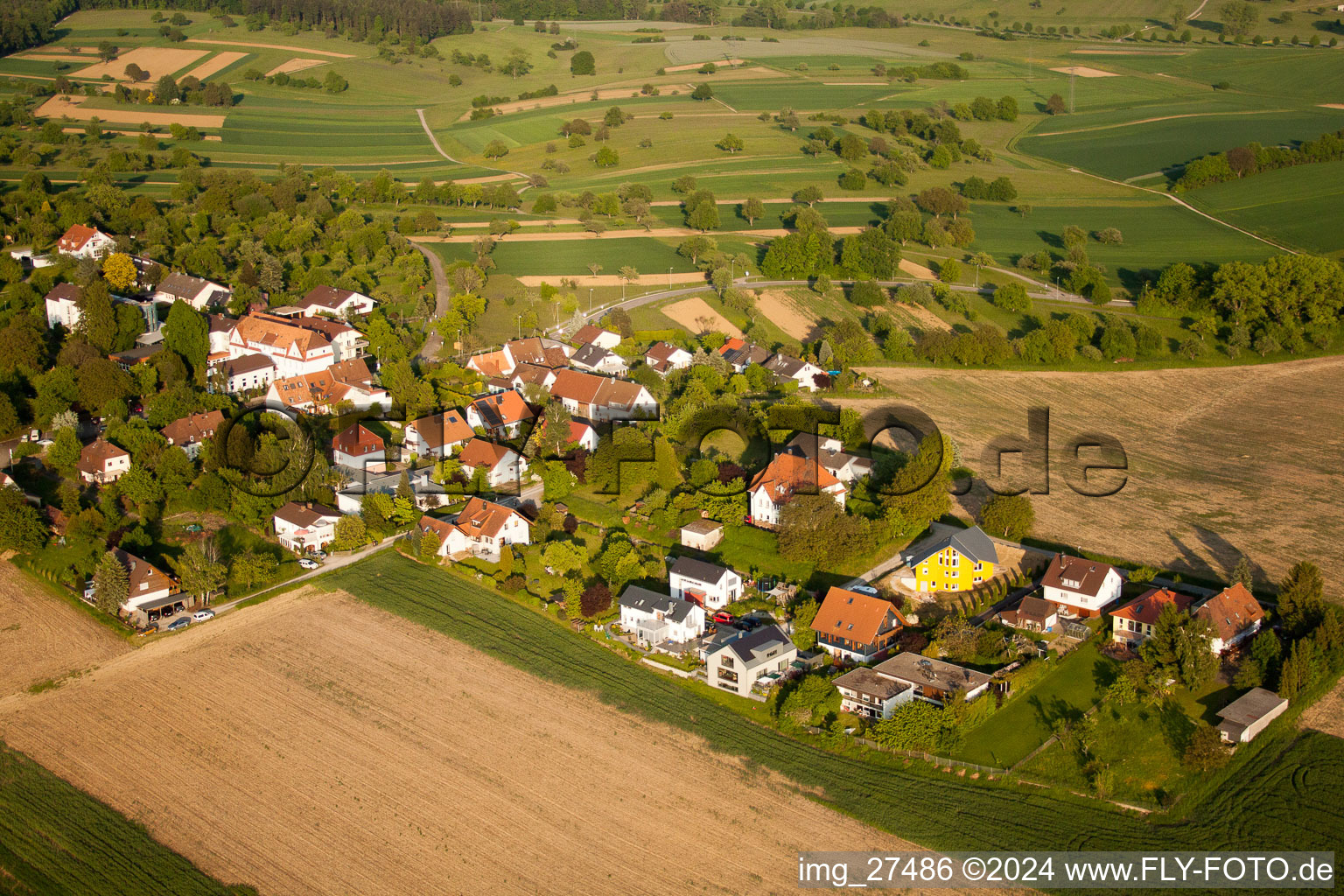 District Durlach in Karlsruhe in the state Baden-Wuerttemberg, Germany seen from above