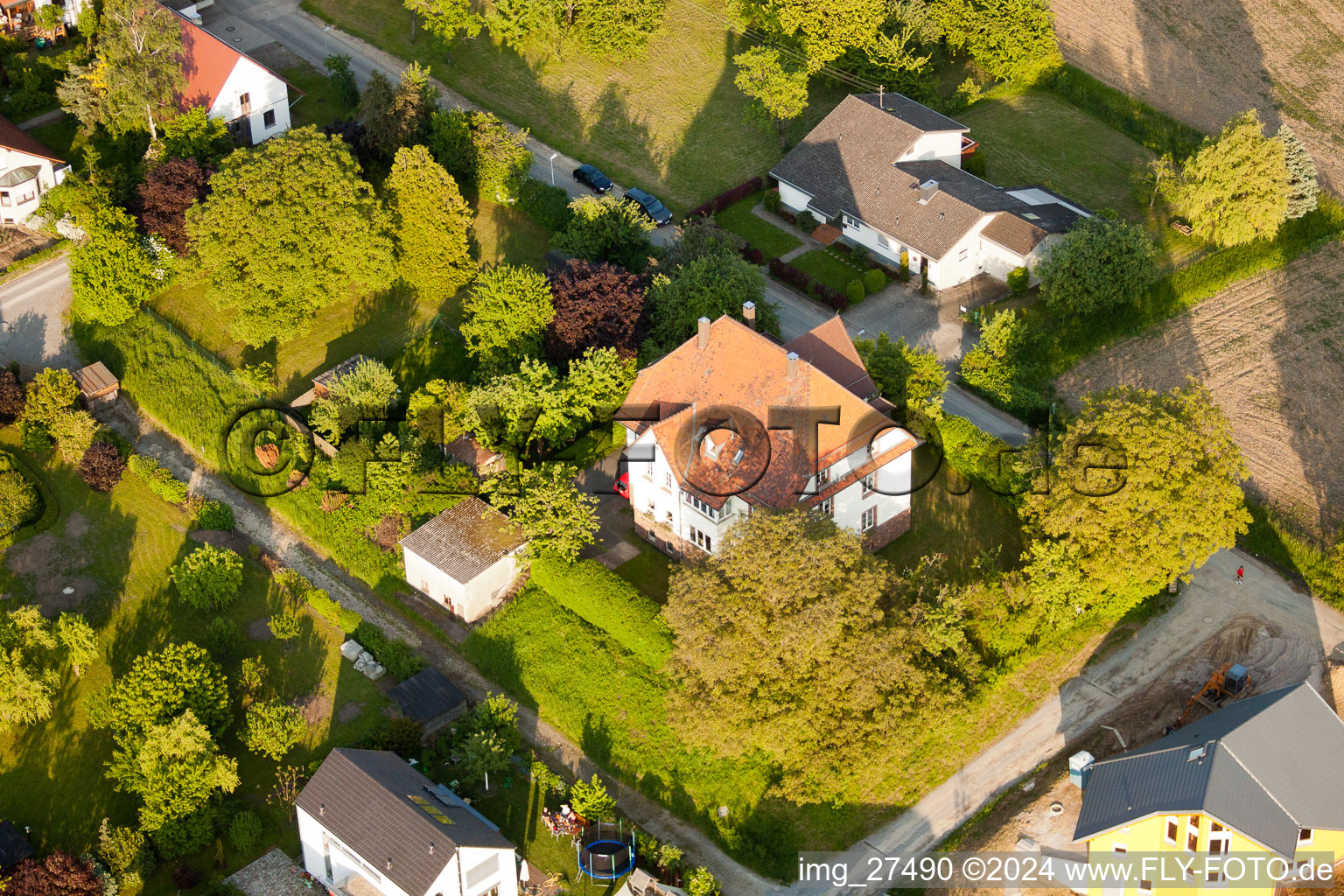 Aerial view of Thomashof in the district Durlach in Karlsruhe in the state Baden-Wuerttemberg, Germany